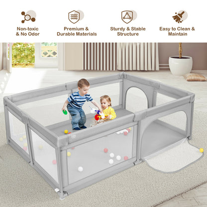 Extra Large Safety Baby Fence, 50 Ocean Balls, Gray Baby Playpen & Playards at Gallery Canada