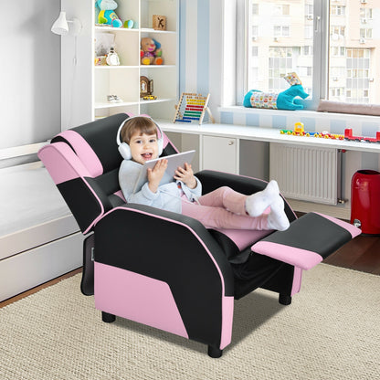 Kids Youth PU Leather Gaming Sofa Recliner, Pink Kids Chairs & Seating at Gallery Canada