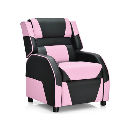 Kids Youth PU Leather Gaming Sofa Recliner, Pink Kids Chairs & Seating Pink at Gallery Canada