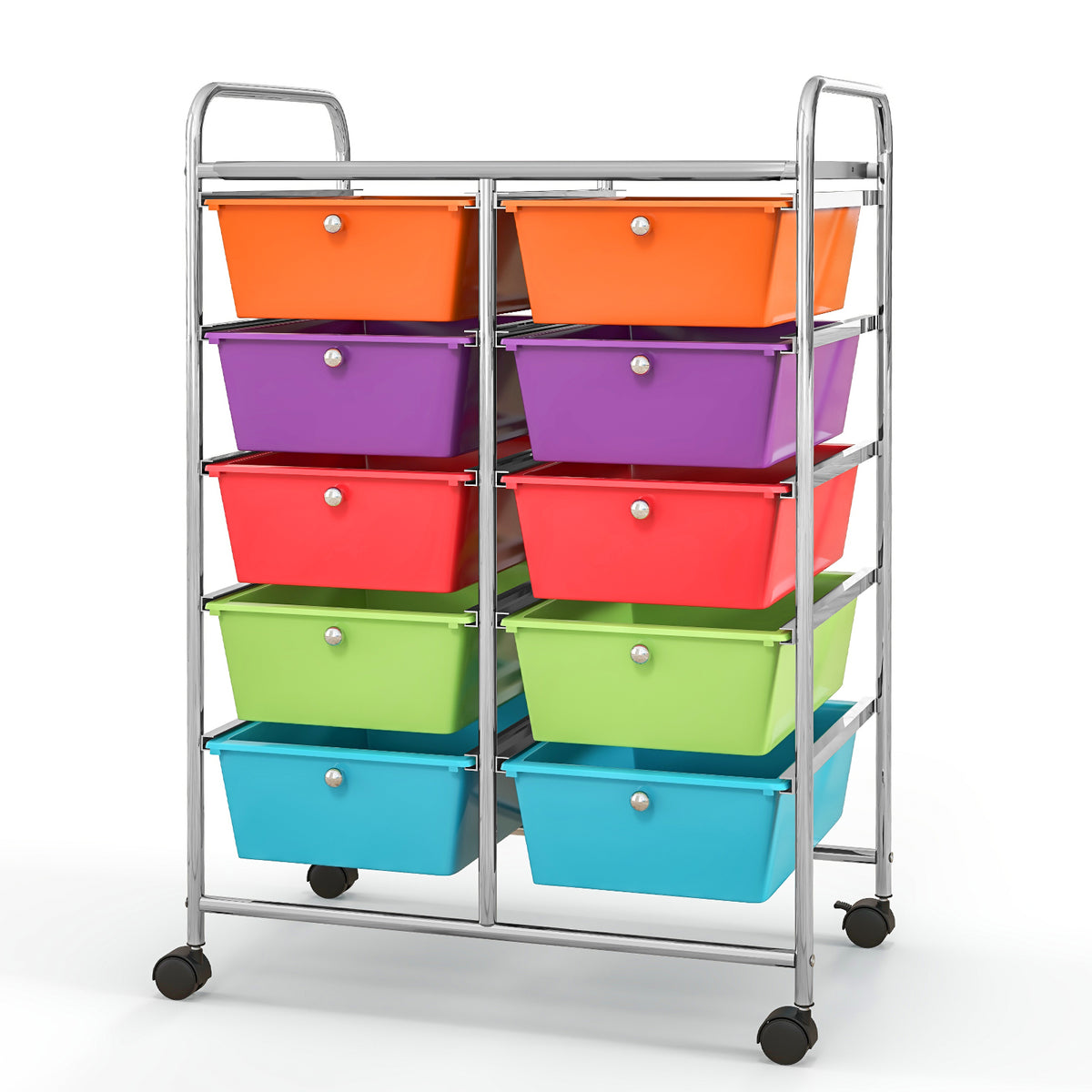 10-Drawer Rolling Storage Cart, Deep, Multicolor File Cabinets at Gallery Canada