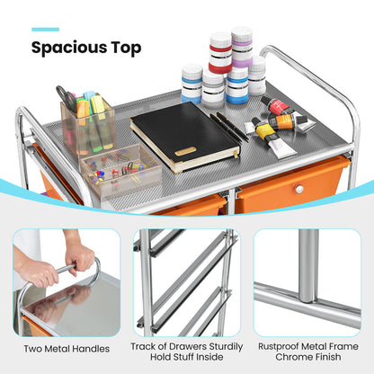 10-Drawer Rolling Storage Cart, Deep, Multicolor File Cabinets at Gallery Canada