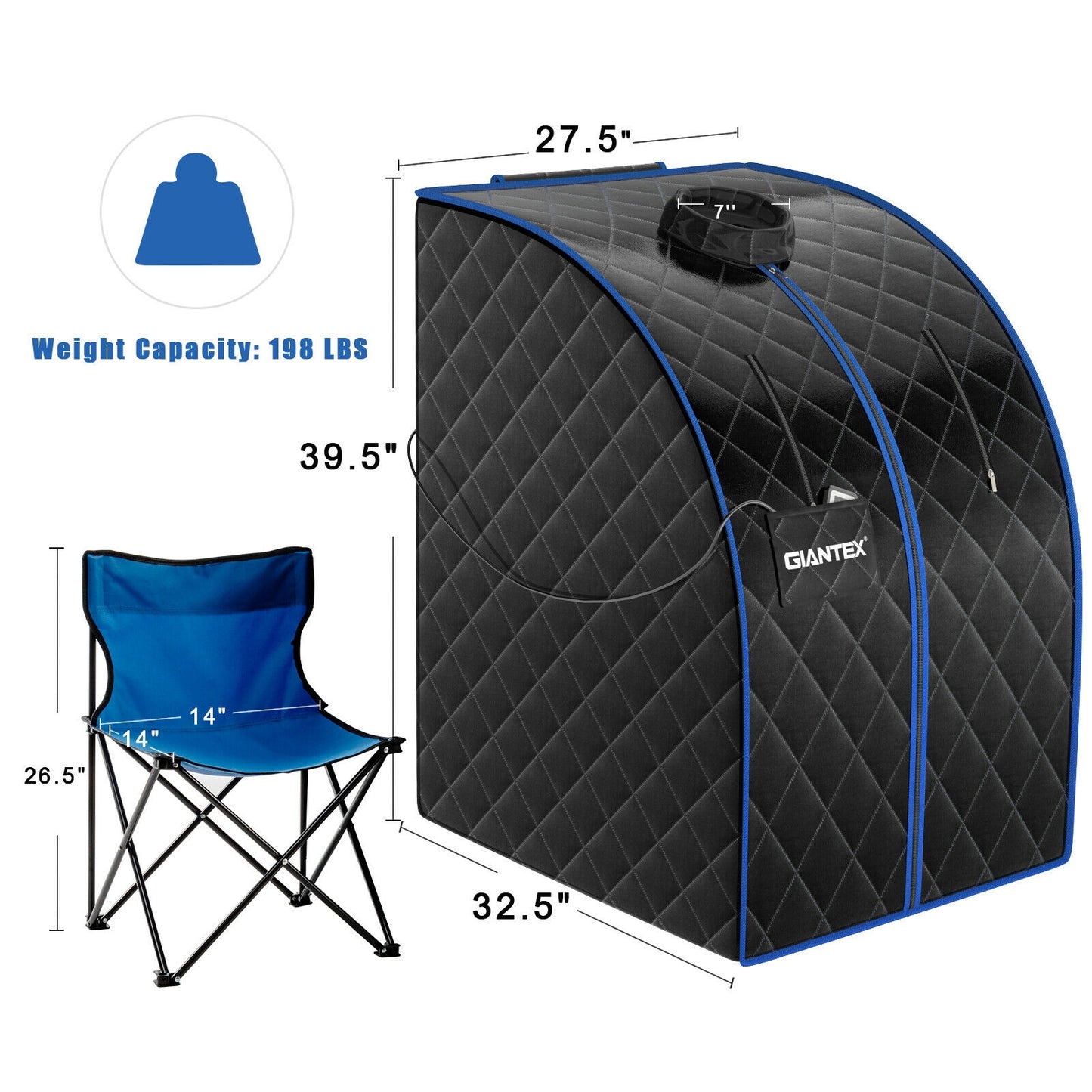 Portable Far Infrared Sauna With Heating Foot Pad, Chair, Black Spa & Salon at Gallery Canada