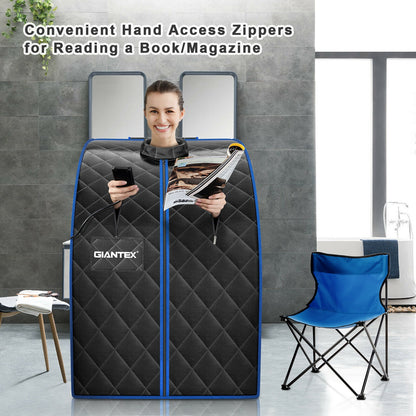 Portable Far Infrared Sauna With Heating Foot Pad, Chair, Black Spa & Salon at Gallery Canada
