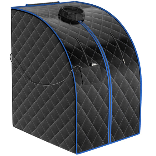 Portable Far Infrared Sauna With Heating Foot Pad, Chair, Black