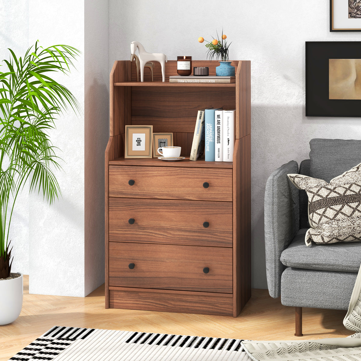 Modern Storage Dresser, Anti-Toppling Device, Walnut Dressers & Chests at Gallery Canada