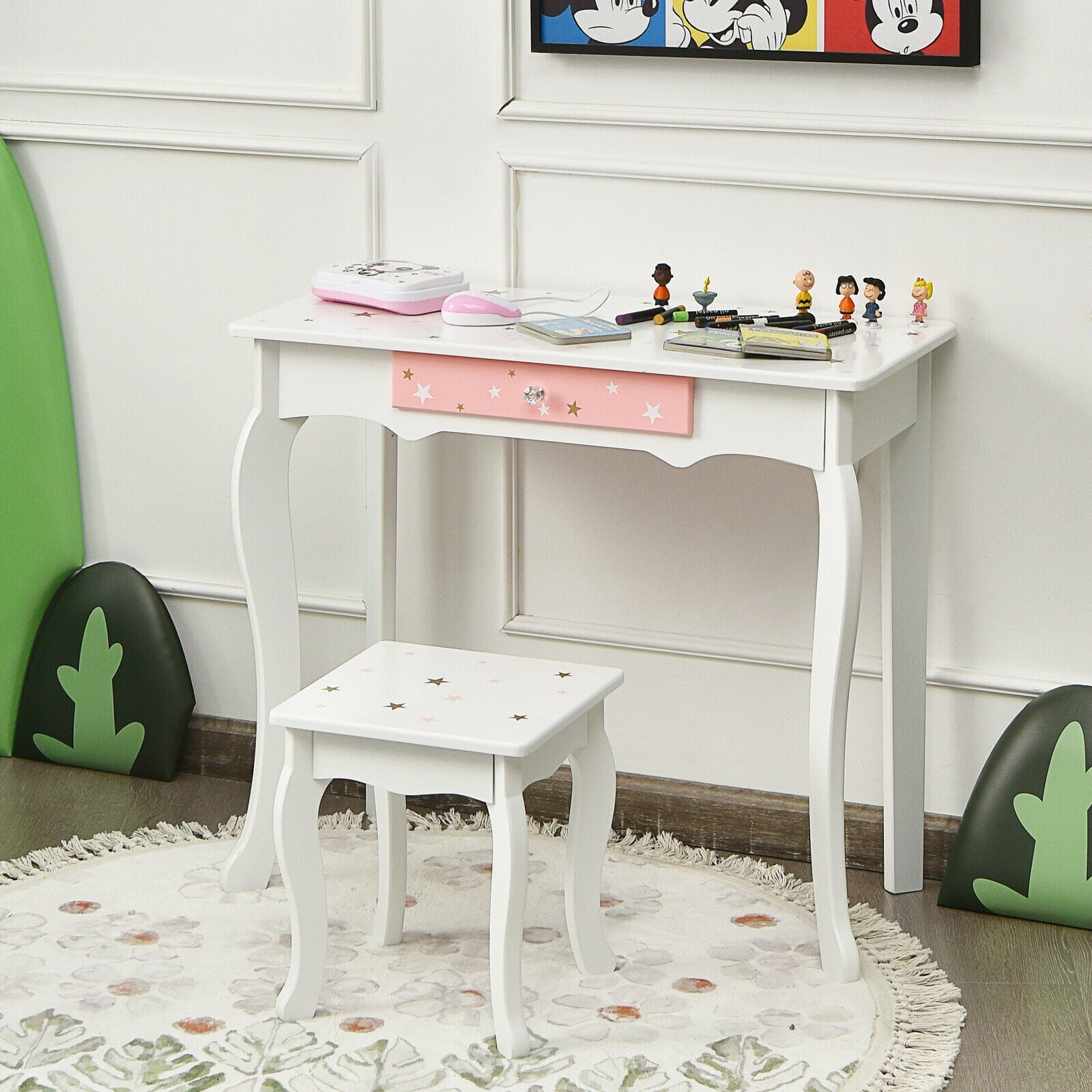 Kids Princess Vanity Table And Stool Set, White Kids Vanities at Gallery Canada