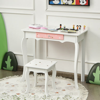 Kids Princess Vanity Table And Stool Set, White Kids Vanities at Gallery Canada