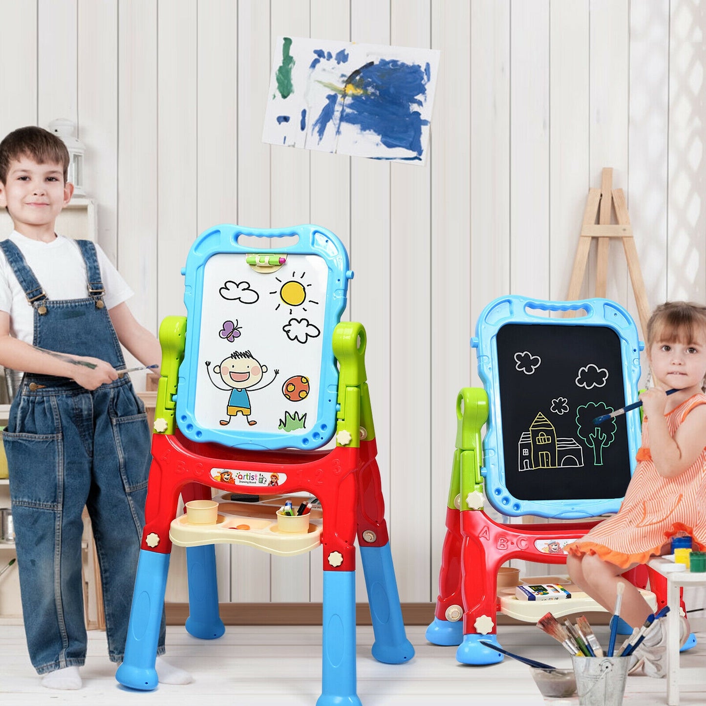 Kids Art Easel, Magnetic Double Sided Board, Blue Art Easels at Gallery Canada