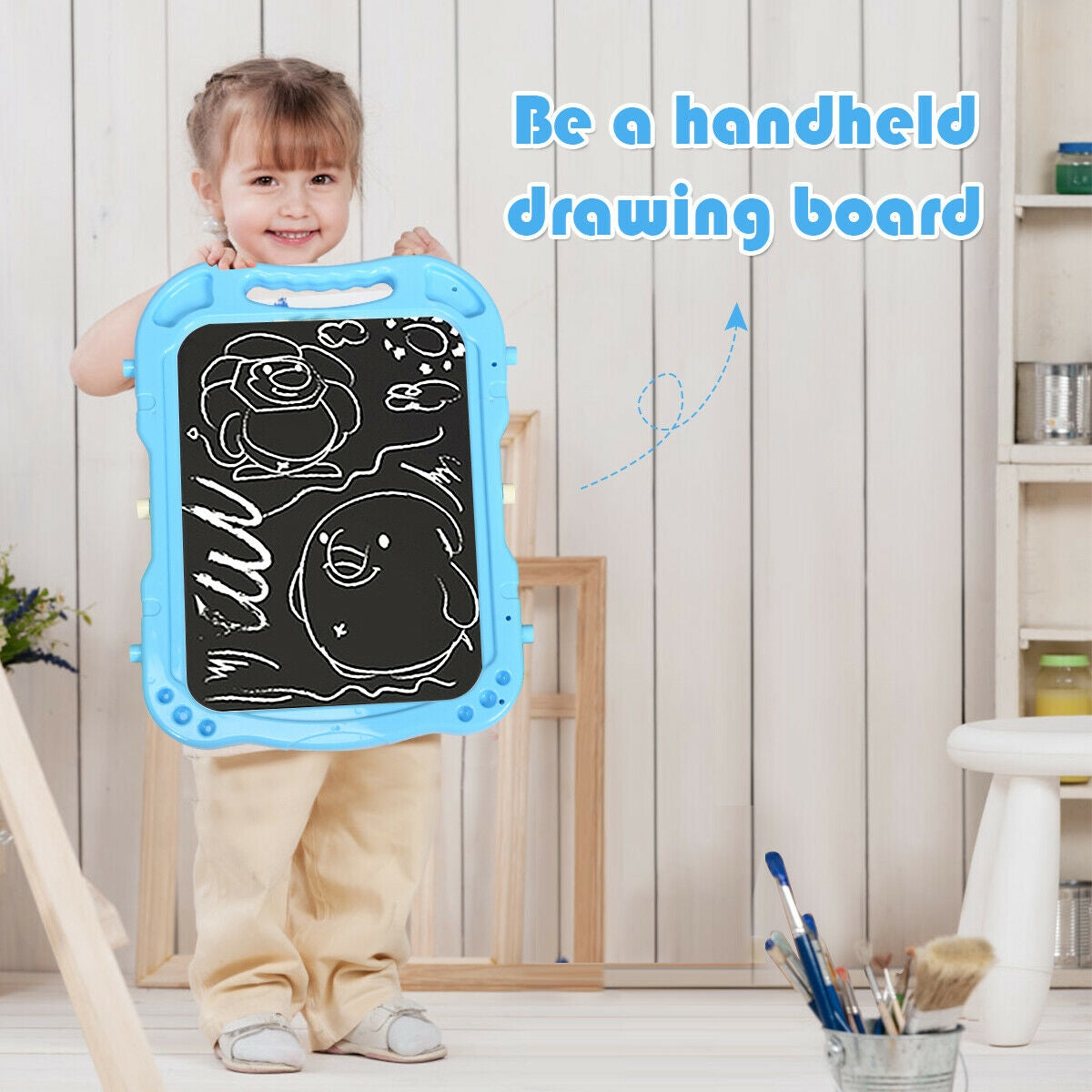Kids Art Easel, Magnetic Double Sided Board, Blue Art Easels at Gallery Canada