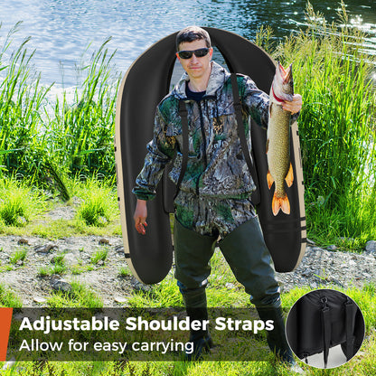 Inflatable Fishing Float Tube, Fish Ruler, Pump Storage Pockets, Beige Surfing at Gallery Canada