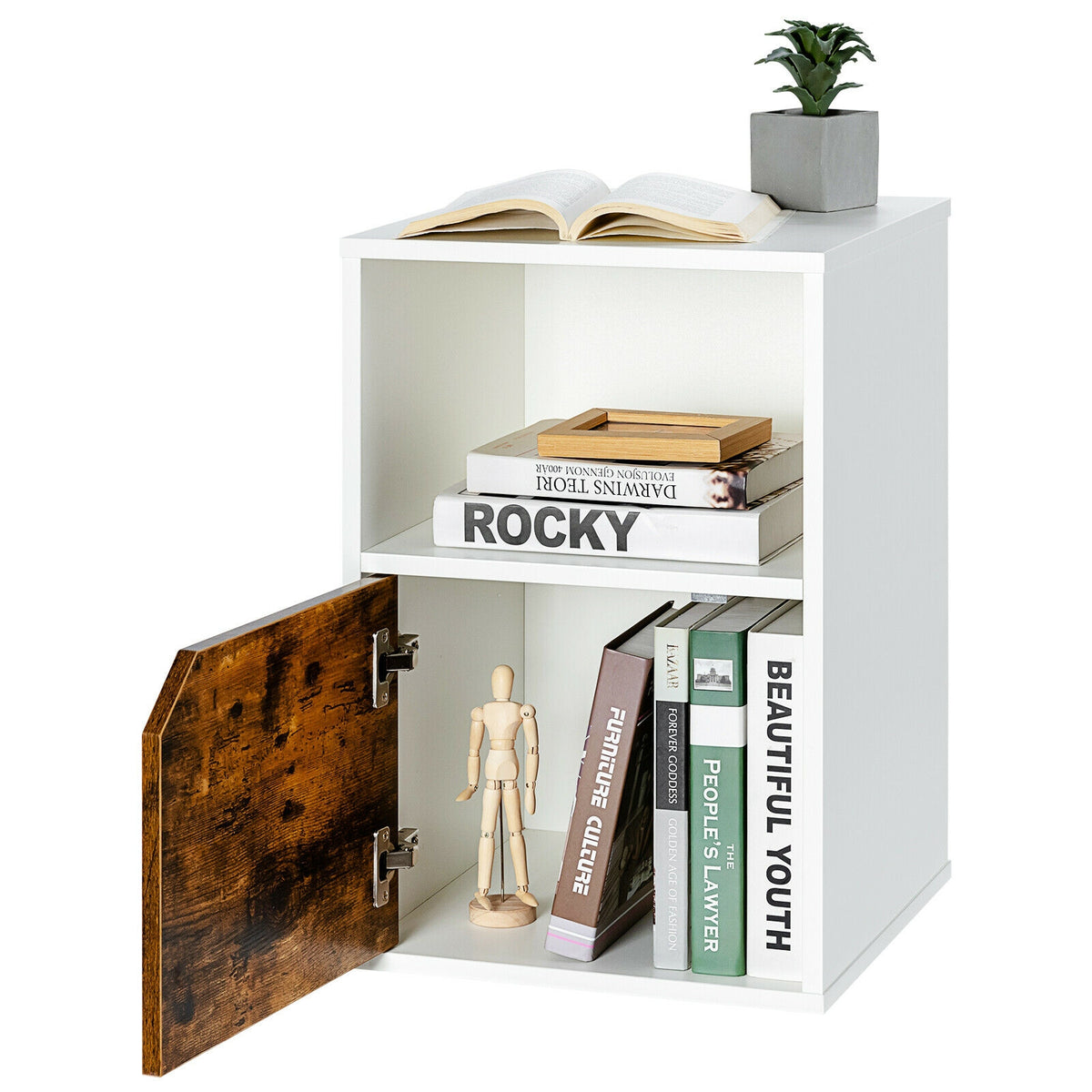 Set of 2 Nightstands, Side End Table for Living Room, White Nightstands at Gallery Canada