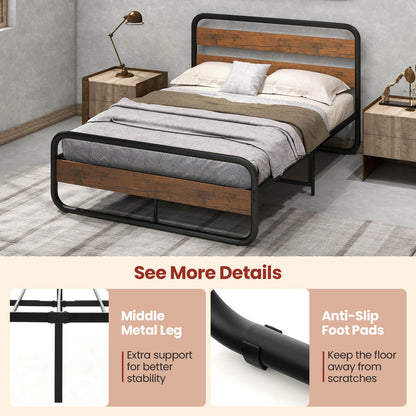 Arc Platform Bed With Headboard, Footboard, Full Size, Black Simple Bed Frame at Gallery Canada