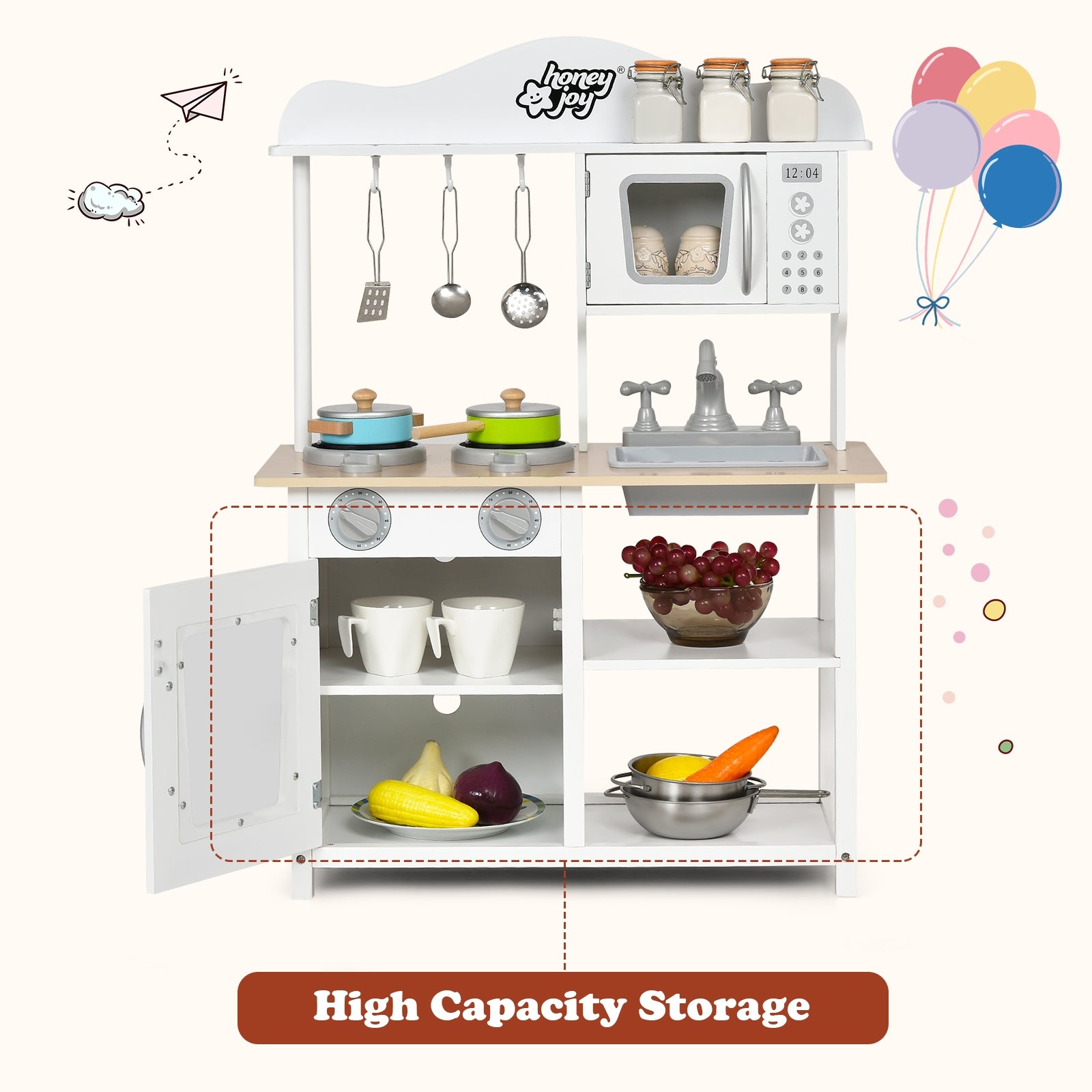 Wooden Pretend Play Kitchen Set For Kids, White Play Kitchen Sets at Gallery Canada