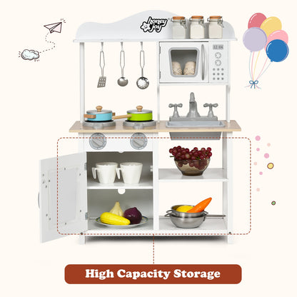Wooden Pretend Play Kitchen Set For Kids, White Play Kitchen Sets at Gallery Canada