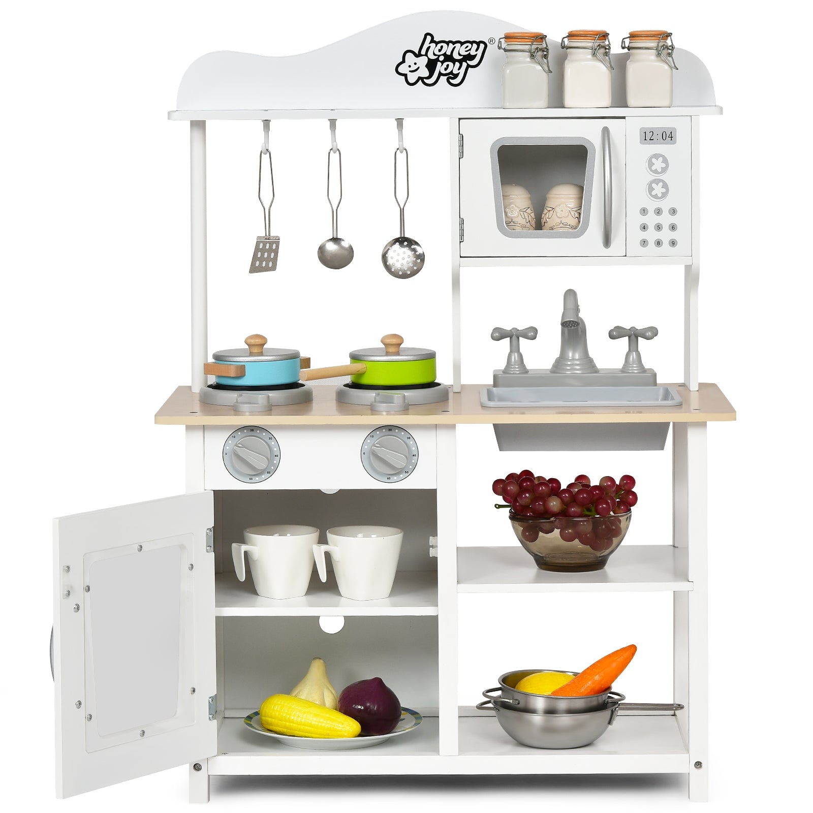Wooden Pretend Play Kitchen Set For Kids, White Play Kitchen Sets at Gallery Canada