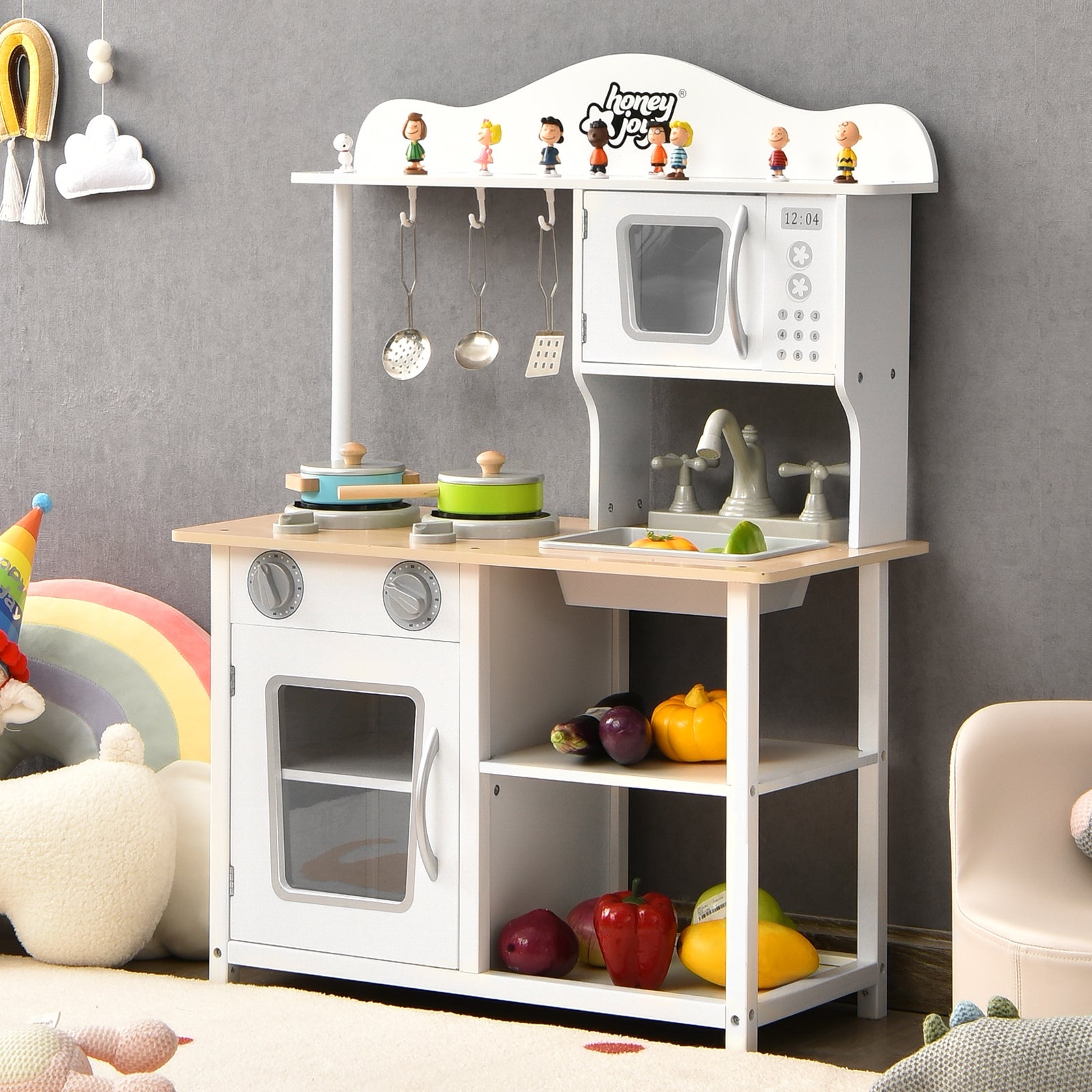 Wooden Pretend Play Kitchen Set For Kids, White Play Kitchen Sets at Gallery Canada