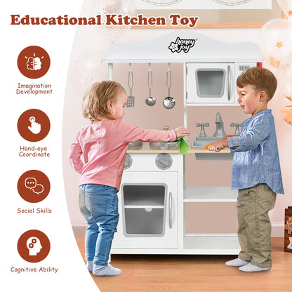 Wooden Pretend Play Kitchen Set For Kids, White Play Kitchen Sets at Gallery Canada