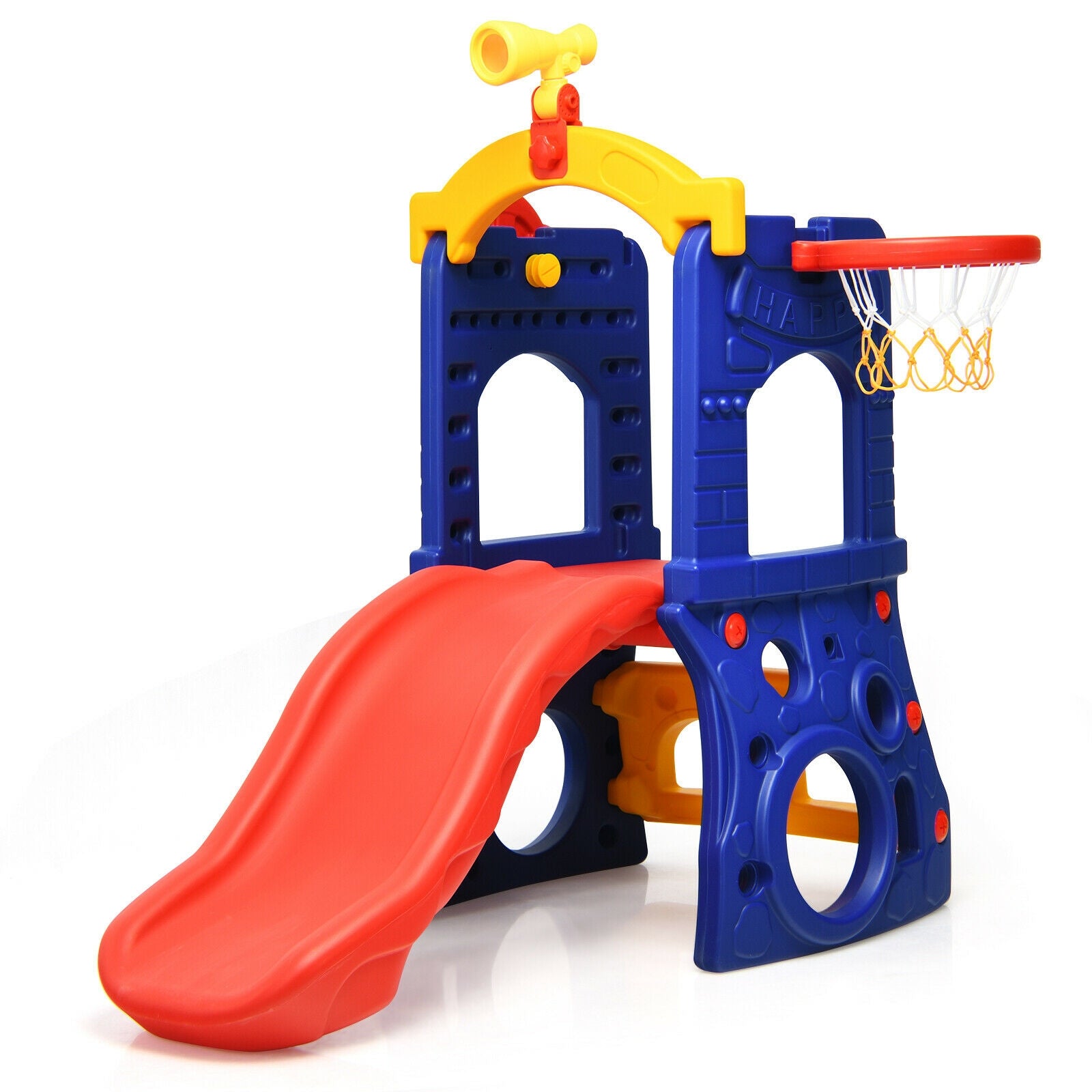 6-In-1 Kids Slide With Basketball Hoop, Ring Toss, Multicolor Climbers & Slides at Gallery Canada