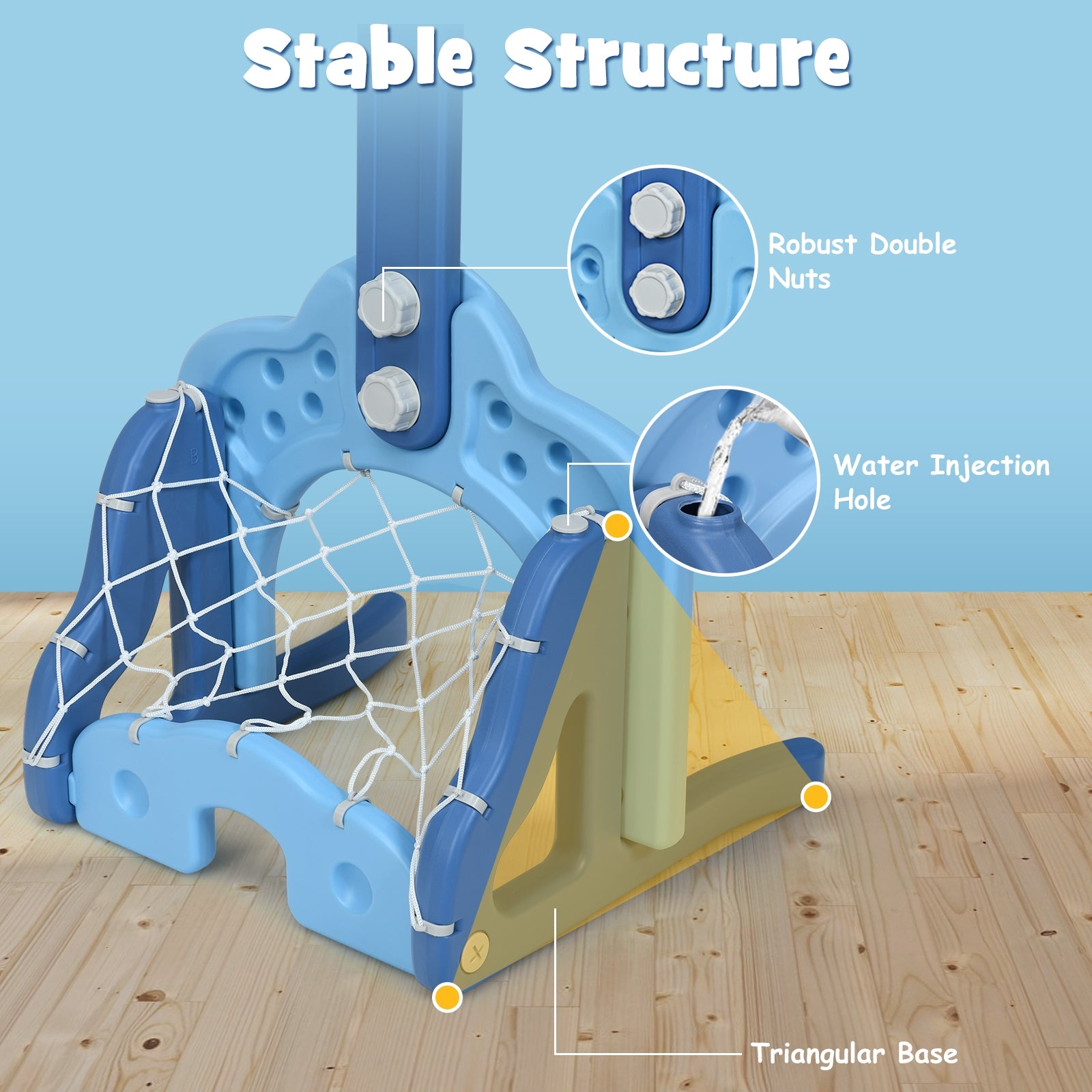 3-In-1 Kids Basketball Hoop Set, Blue Toy Sports at Gallery Canada