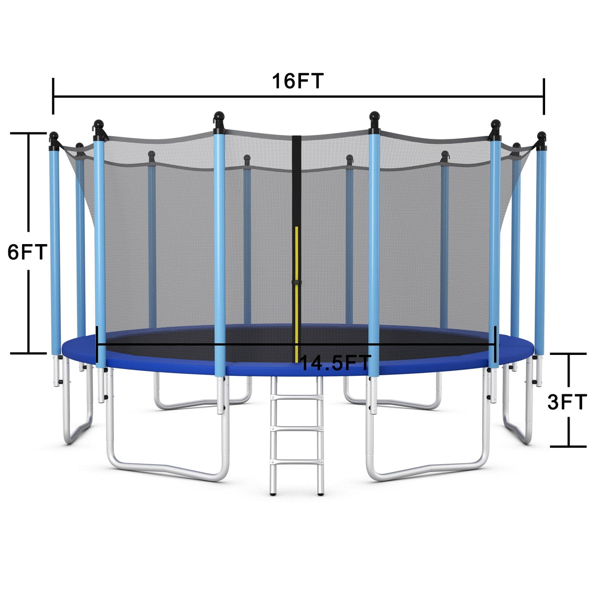 Outdoor Trampoline With Safety Net, 16 ft, Blue Trampolines at Gallery Canada
