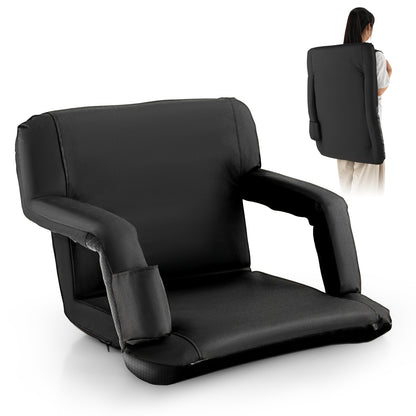 Foldable Bleacher Chair, 6 Reclining Positions, Padded Cushion, Black Water Sports at Gallery Canada
