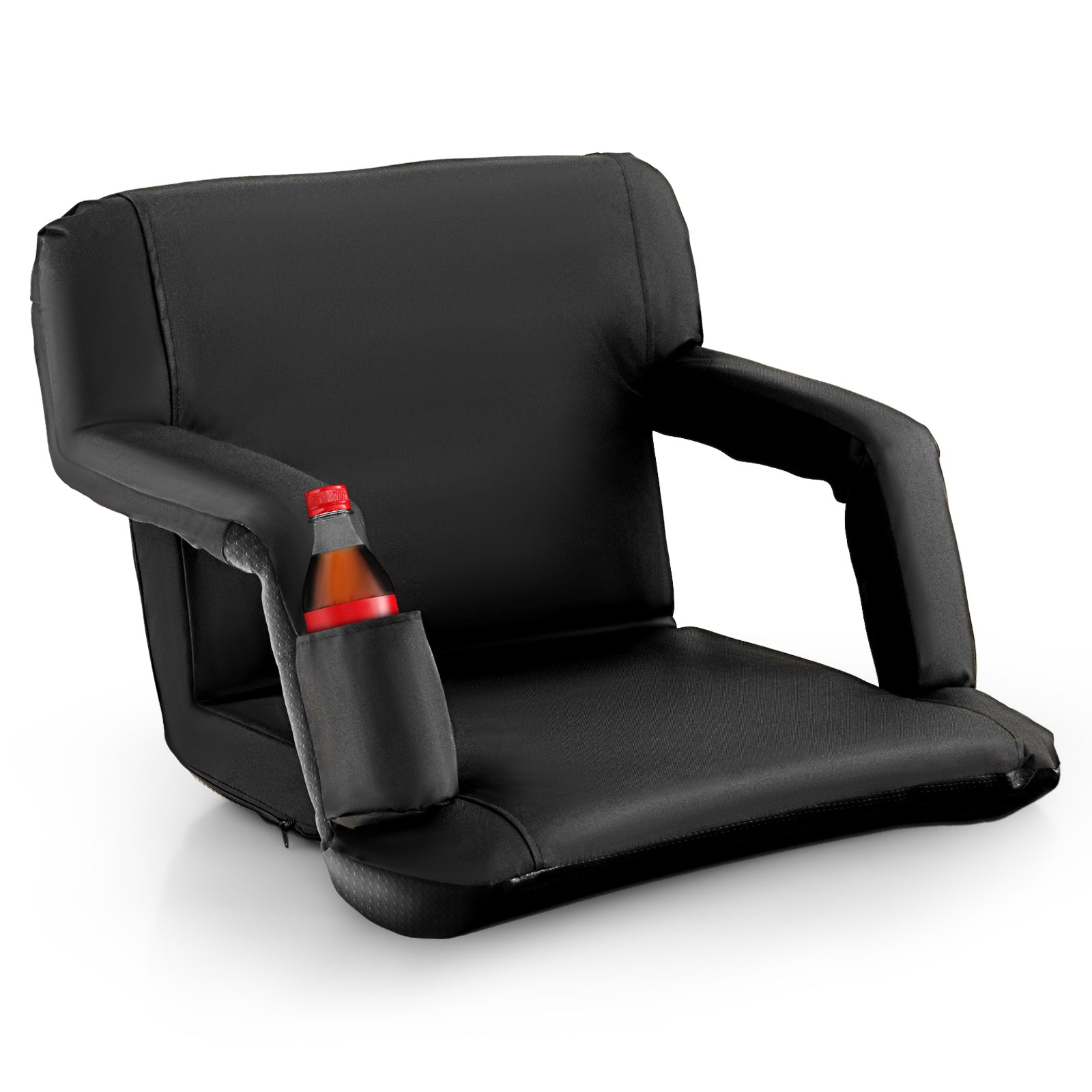 Foldable Bleacher Chair, 6 Reclining Positions, Padded Cushion, Black Water Sports at Gallery Canada