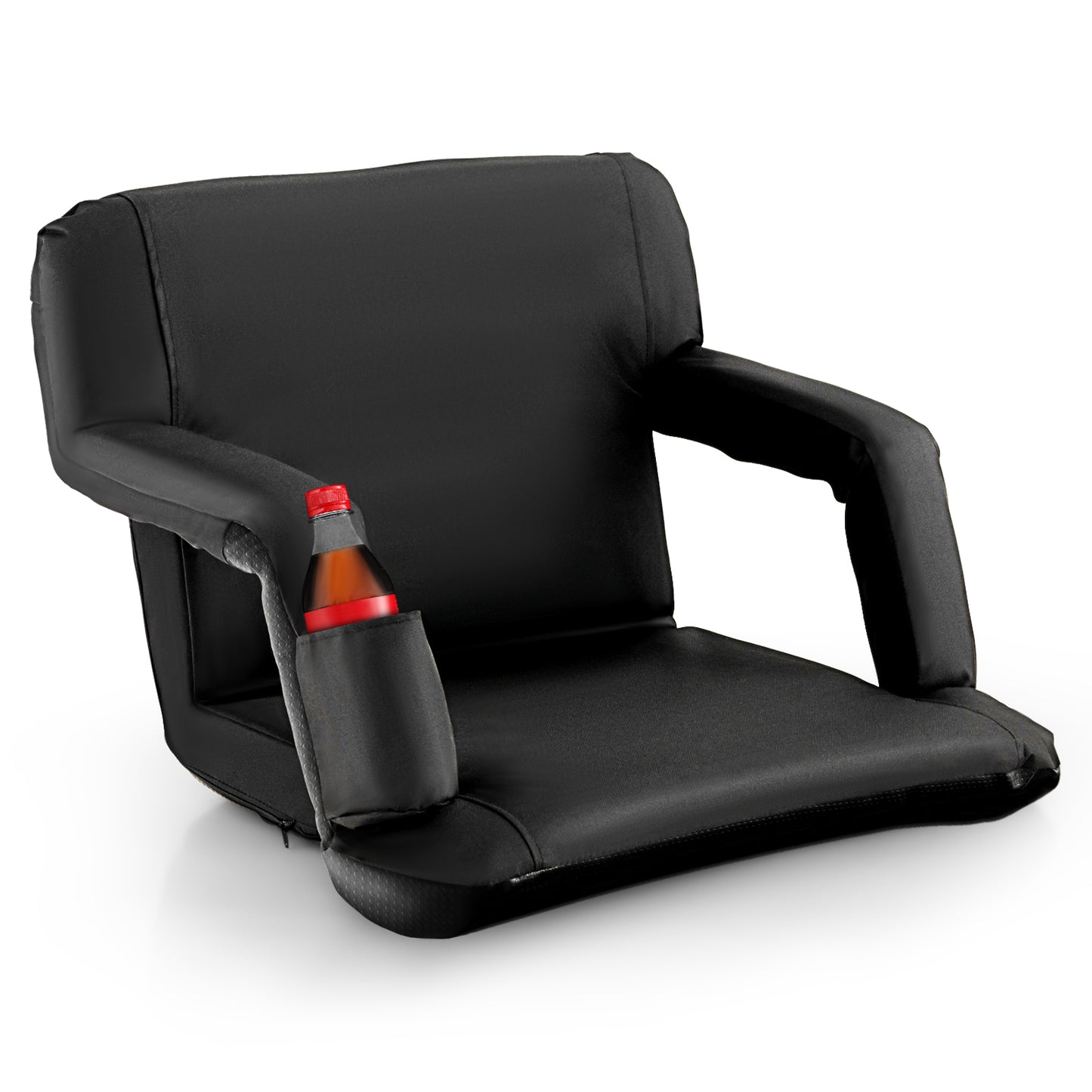 Foldable Bleacher Chair, 6 Reclining Positions, Padded Cushion, Black Water Sports at Gallery Canada