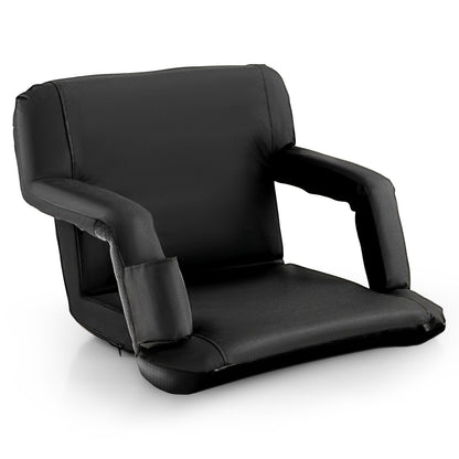 Foldable Bleacher Chair, 6 Reclining Positions, Padded Cushion, Black Water Sports at Gallery Canada