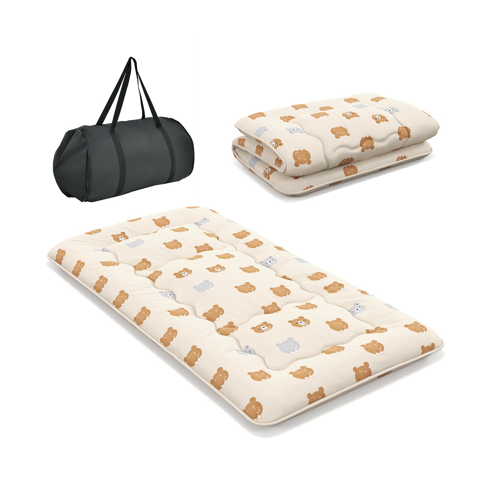 Foldable Futon Mattress, Twin Size, Washable Cover, Carry Bag, Brown Mattresses at Gallery Canada