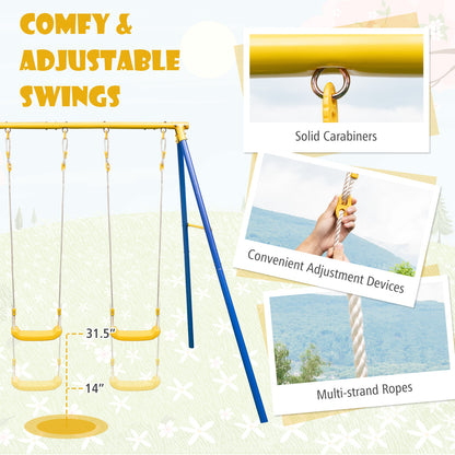 Metal Swing Set, 2 Swing Seats, 2 Glider Seats, Blue Swing & Playsets at Gallery Canada