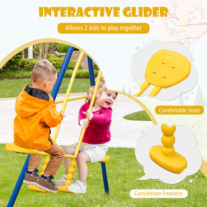 Metal Swing Set, 2 Swing Seats, 2 Glider Seats, Blue Swing & Playsets at Gallery Canada