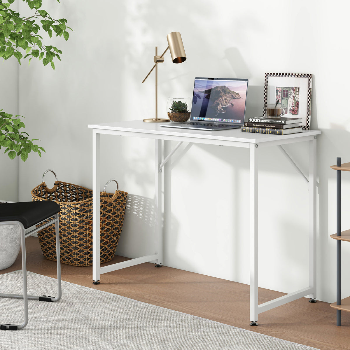 L Shaped Computer Desk, Writing Workstation, White Writing Desks at Gallery Canada