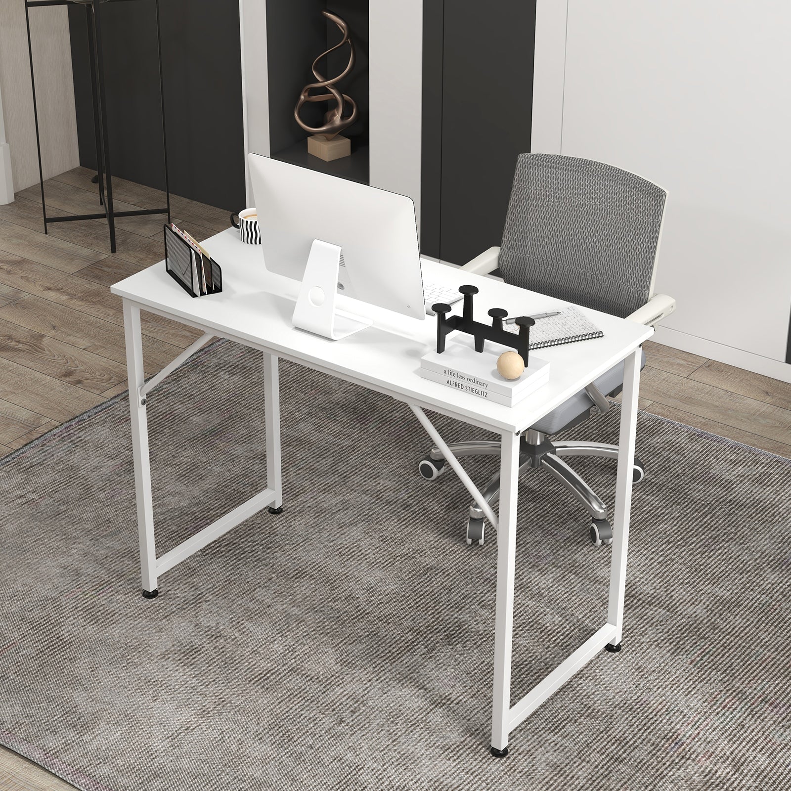 L Shaped Computer Desk, Writing Workstation, White Writing Desks at Gallery Canada
