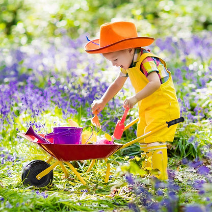 Kids Metal Wheelbarrow, Outdoor Garden Backyard Play Toy, Red Sandboxes at Gallery Canada