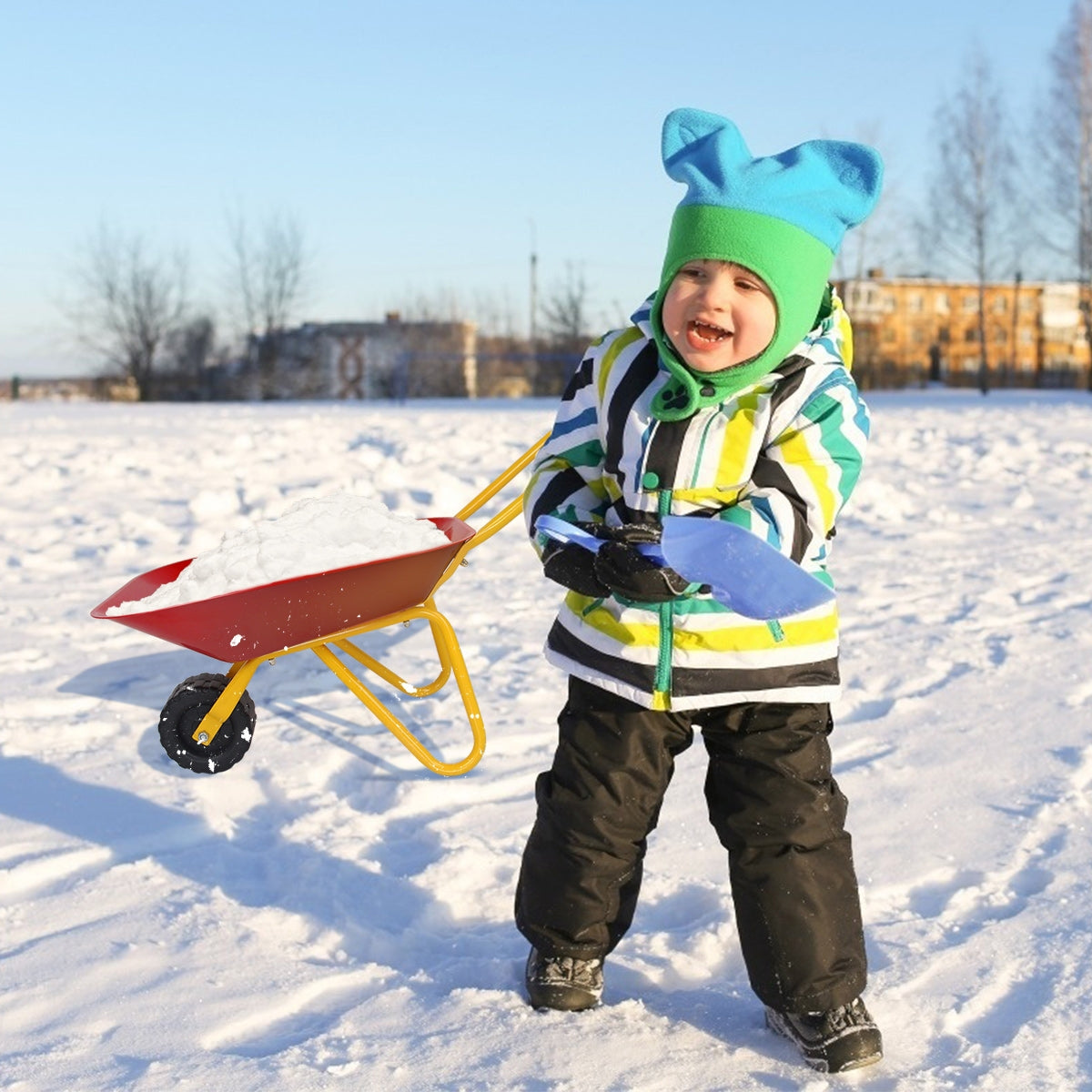 Kids Metal Wheelbarrow, Outdoor Garden Backyard Play Toy, Red Sandboxes at Gallery Canada