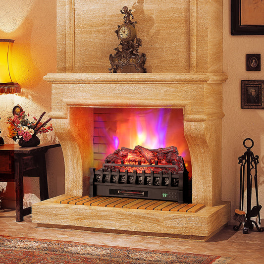 26 Inches Infrared Quartz Electric Fireplace, Black Fireplaces Black at Gallery Canada