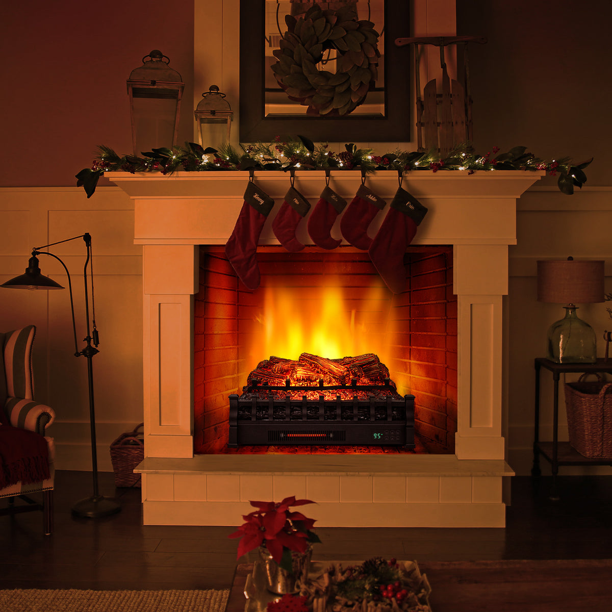 26 Inches Infrared Quartz Electric Fireplace, Black Fireplaces at Gallery Canada
