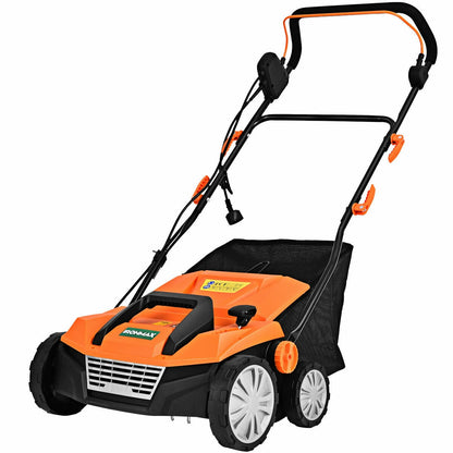 15 Inch 13 Amp Electric Scarifier, Collection Bag, Removable Blades, Orange Garden Tools Orange at Gallery Canada