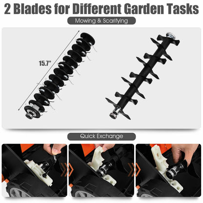 15 Inch 13 Amp Electric Scarifier, Collection Bag, Removable Blades, Orange Garden Tools at Gallery Canada