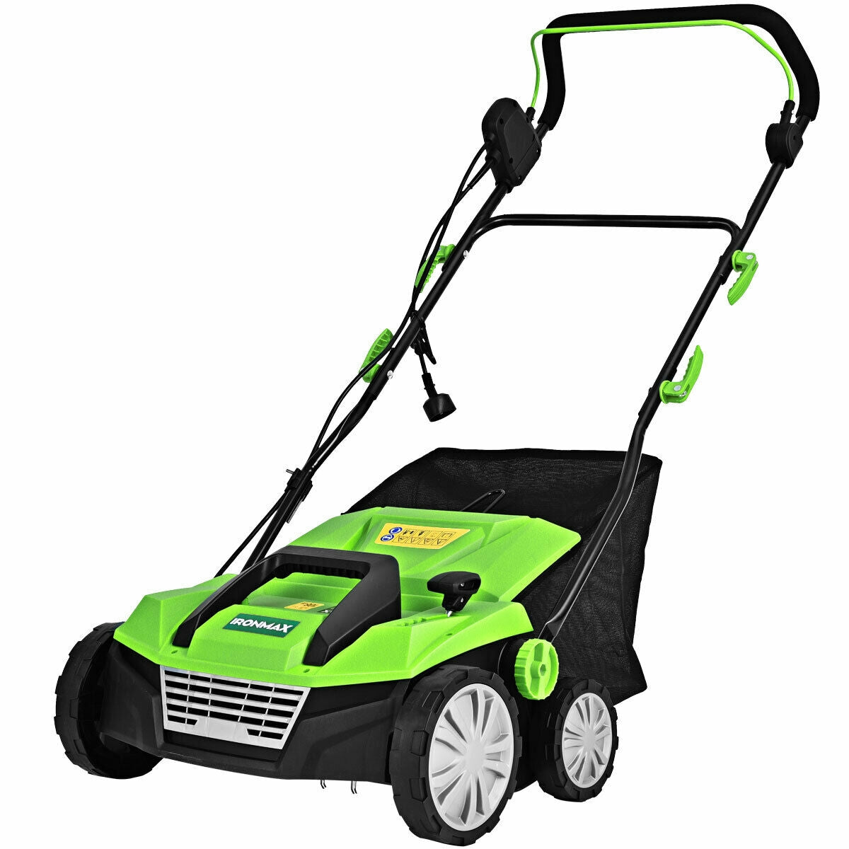 15 Inch 13 Amp Electric Scarifier, Collection Bag, Removable Blades, Green Garden Tools Green at Gallery Canada