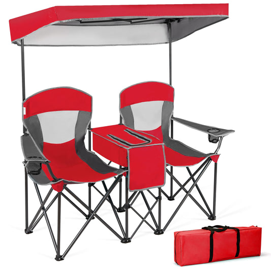 Portable Folding Camping Chair With Cup Holder, Red Camping Furniture Red at Gallery Canada
