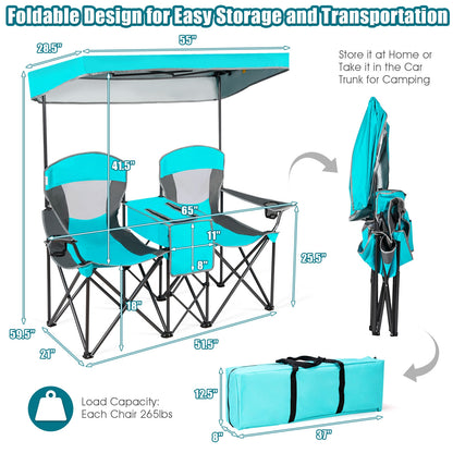 Portable Folding Camping Chair With Cup Holder, Turquoise Camping Furniture at Gallery Canada