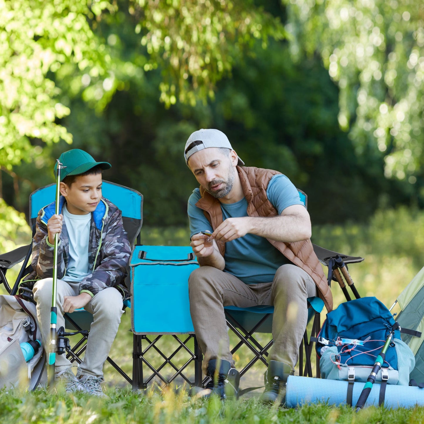 Portable Folding Camping Canopy Chair With Cup Holder, Blue Camping Furniture at Gallery Canada