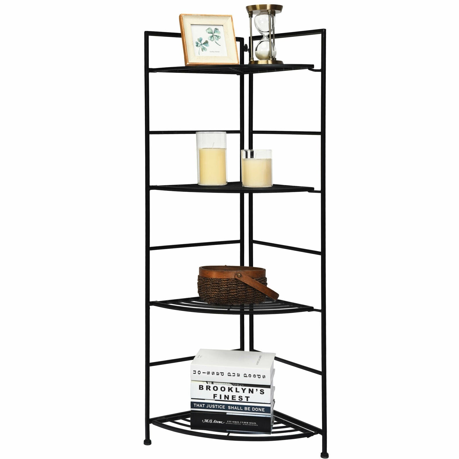 4 Tier Metal Shelf Plant Stand, Black Plant Stands at Gallery Canada