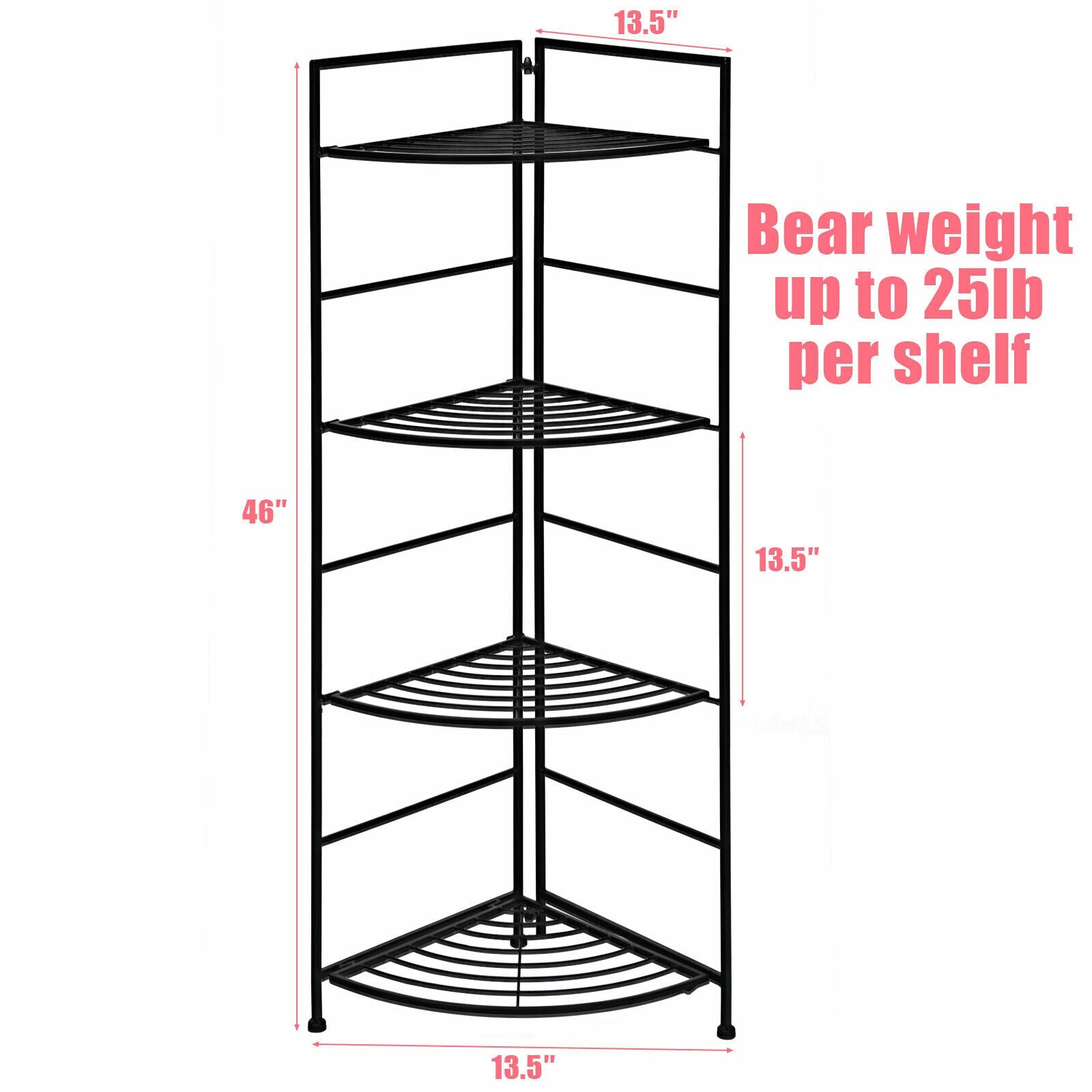 4 Tier Metal Shelf Plant Stand, Black Plant Stands at Gallery Canada