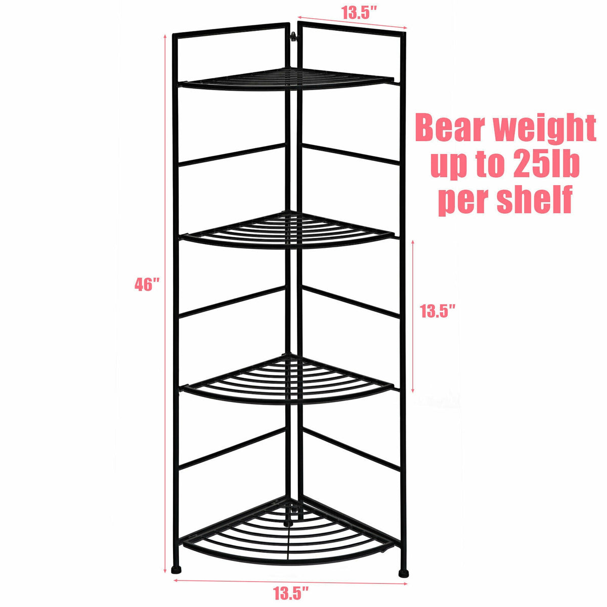 4 Tier Metal Shelf Plant Stand, Black Plant Stands at Gallery Canada