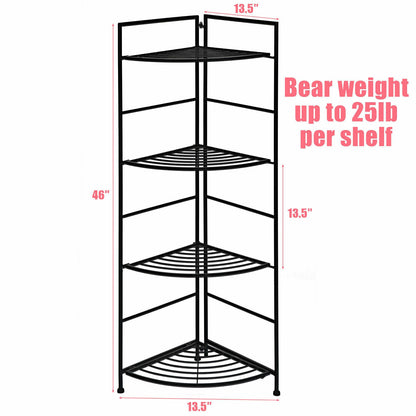 4 Tier Metal Shelf Plant Stand, Black Plant Stands at Gallery Canada