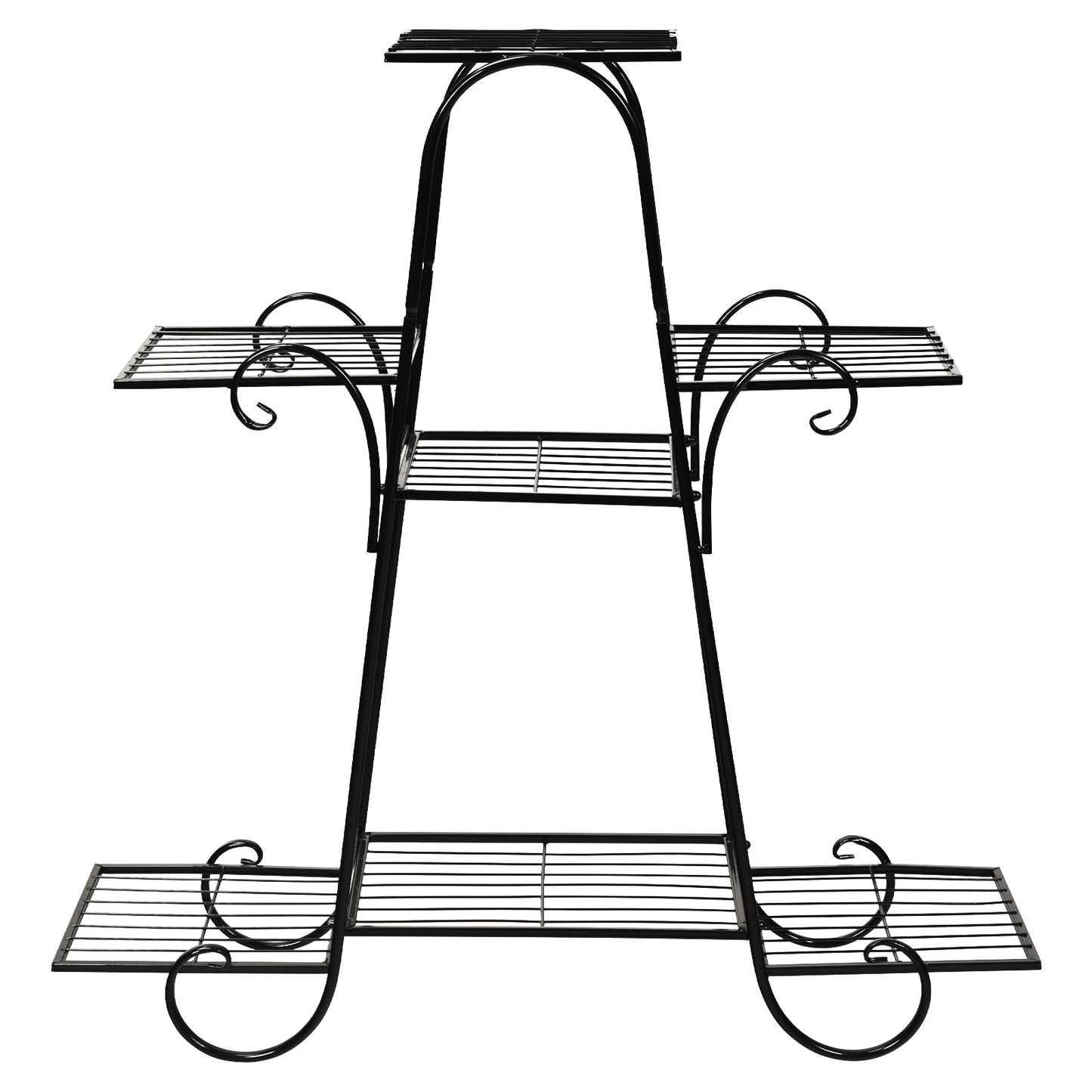 7 Tier Metal Patio Plant Stand, Black Plant Stands at Gallery Canada