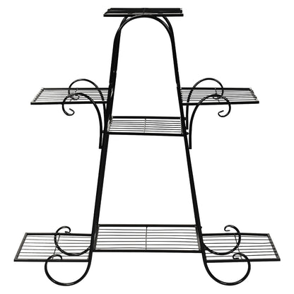 7 Tier Metal Patio Plant Stand, Black Plant Stands at Gallery Canada