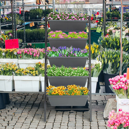 5-Tier Raised Garden Bed, Water Drainage, Flowers Vegetables, Black Raised Garden Beds at Gallery Canada